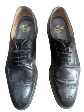 Church's Black Leather Wingtip Derby Brogues - Men